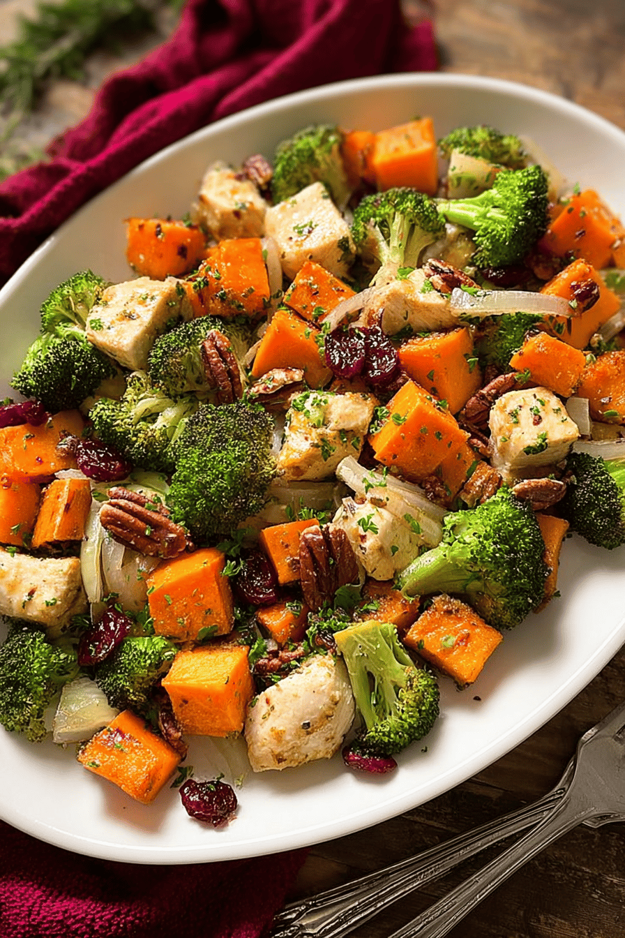 Easy Family Dinner: One-Pan Chicken Broccoli Sweet Potato Recipe